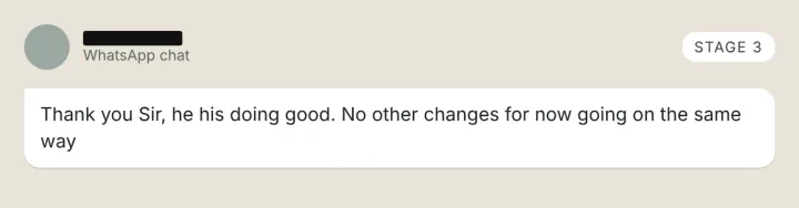 Message in stage 3
